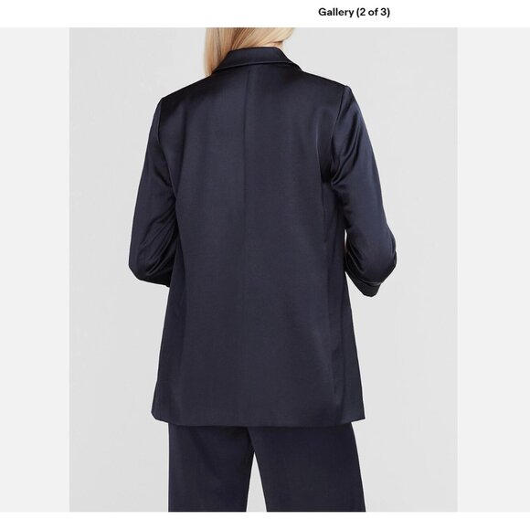 Satin Boyfriend Blazer - Picture 2 of 9